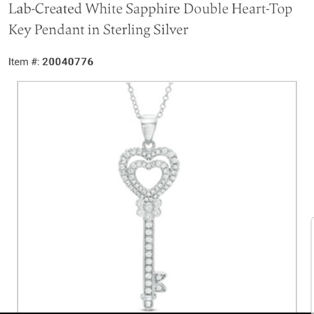 Sterling Silver Key Heart Necklace